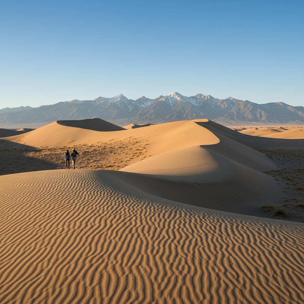 Great Sand Dunes National Park Colorado towering dunes with mountain backdrop