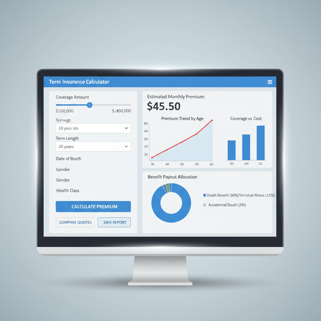 Best Term Insurance Plan SBI in 2025 – Benefits, Features & Premium Guide 3 Term insurance premium calculator interface design