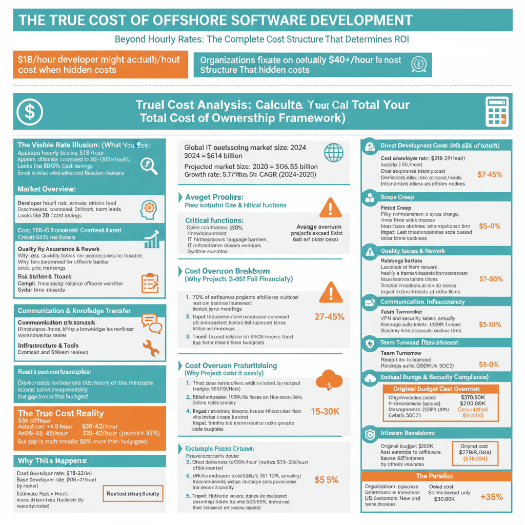 The True Cost of Offshore Software Development: Beyond Hourly Rates to Total Cost of Ownership