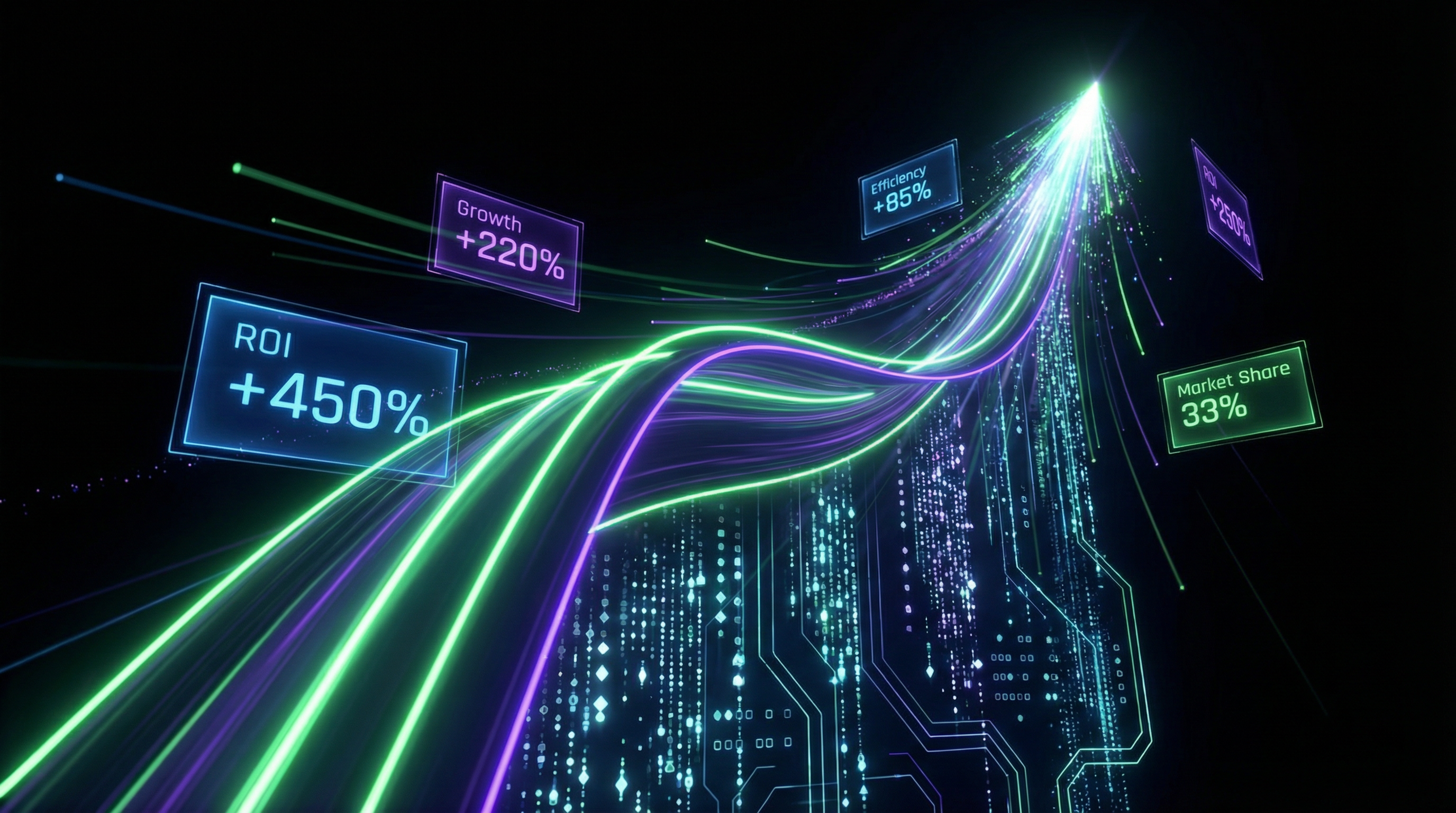 Enterprise AI outcomes revenue growth visualization