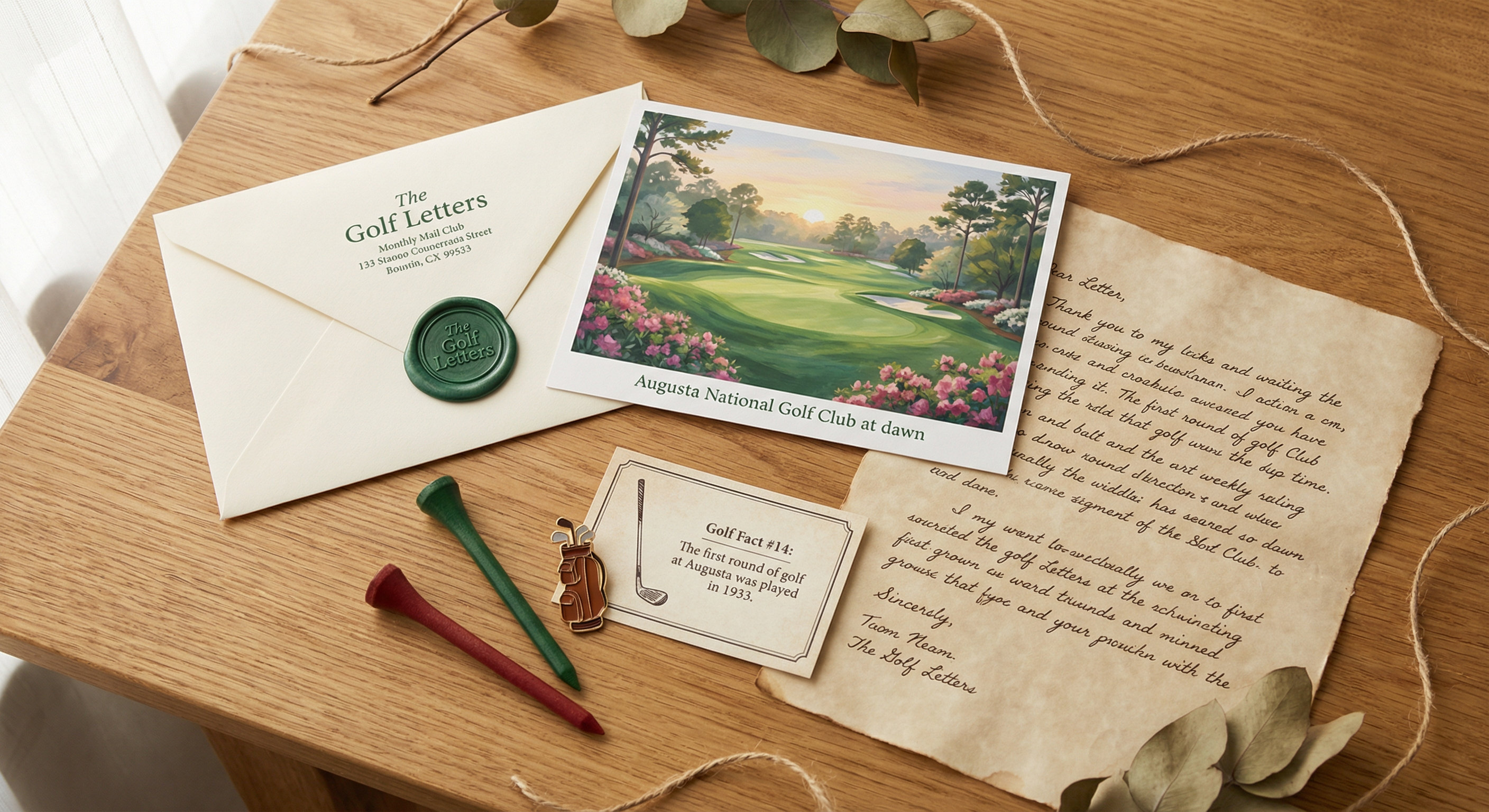 The Golf Letters — everything inside the monthly envelope