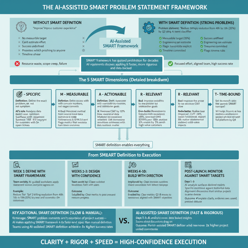 The AI-Assisted SMART Problem Statement Framework: From Vague Goals to Executable Plans