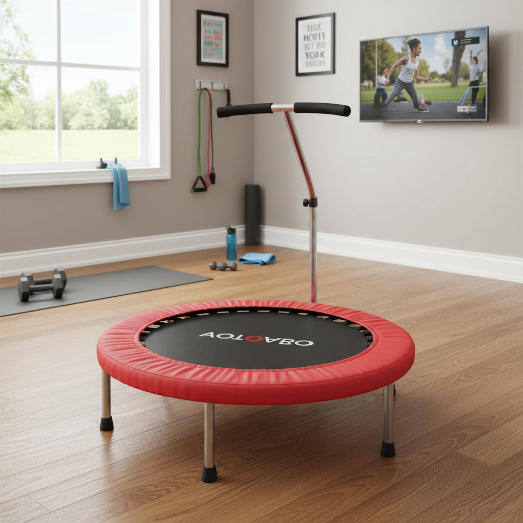 Indoor Elastic Round Trampoline with Handle