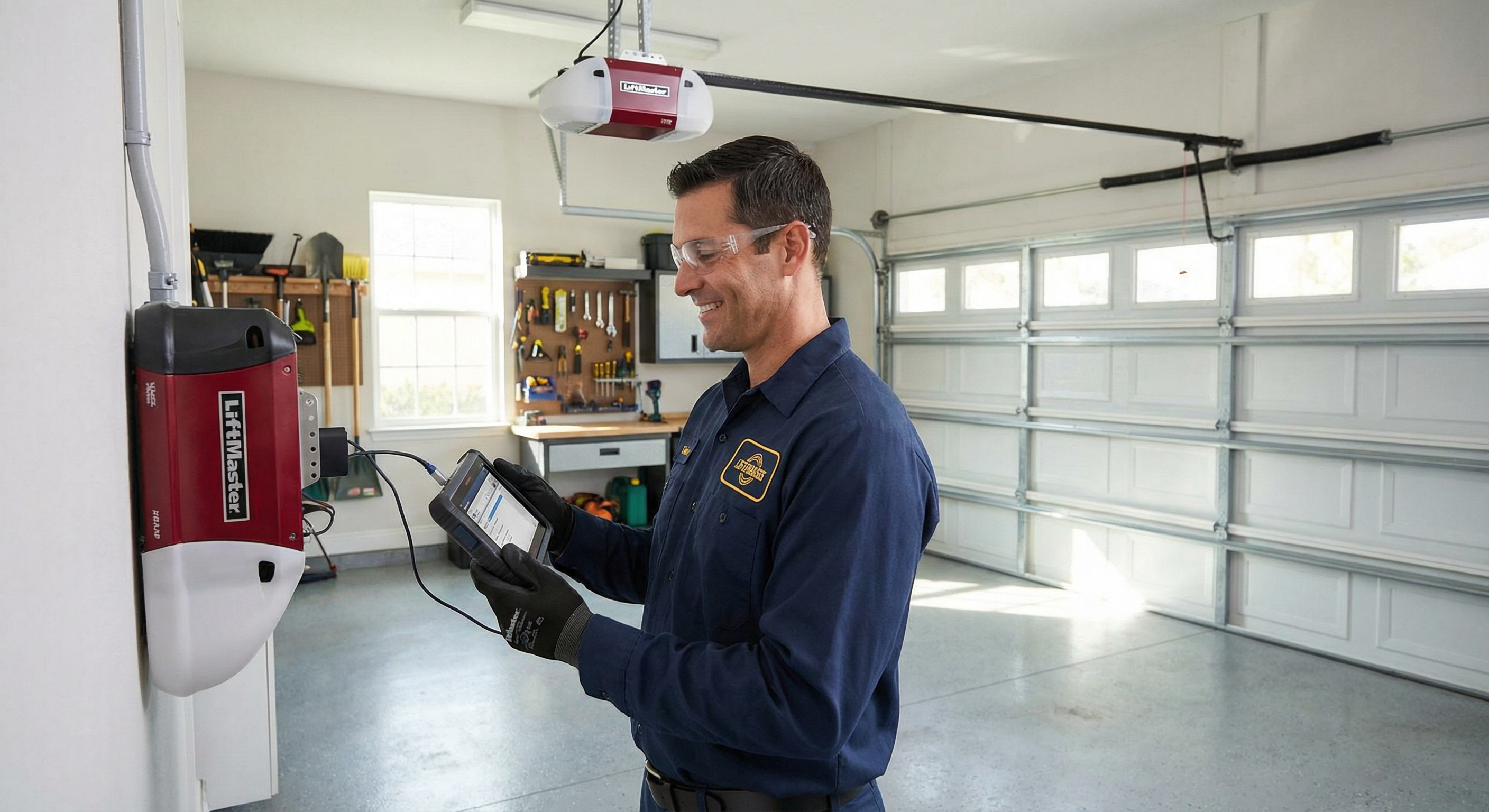 Garage door opener installation by Royal Garage Experts technician in Bonita Springs FL