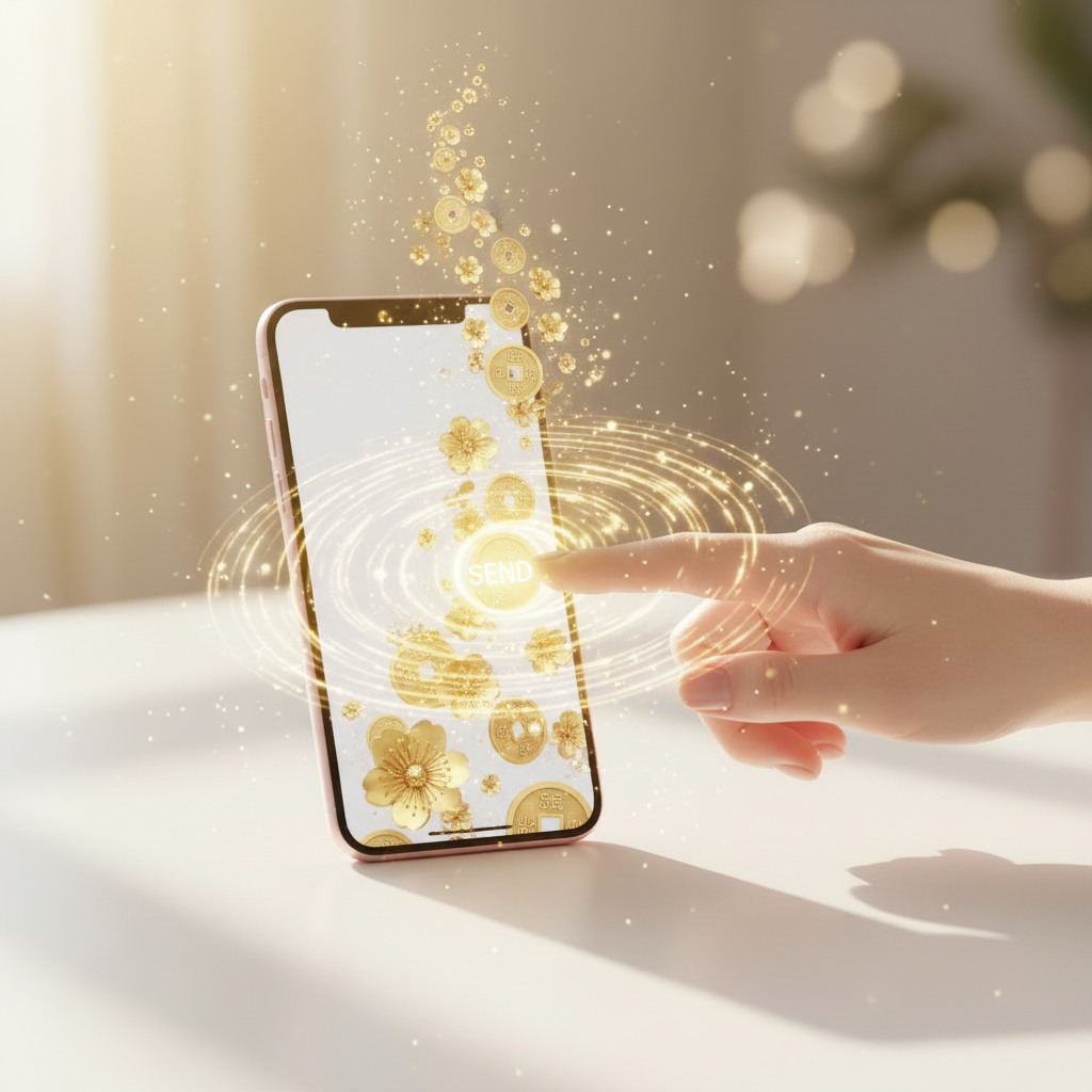 決意した瞬間に金色の扉が開く、精神的なブレイクスルーのイメージ