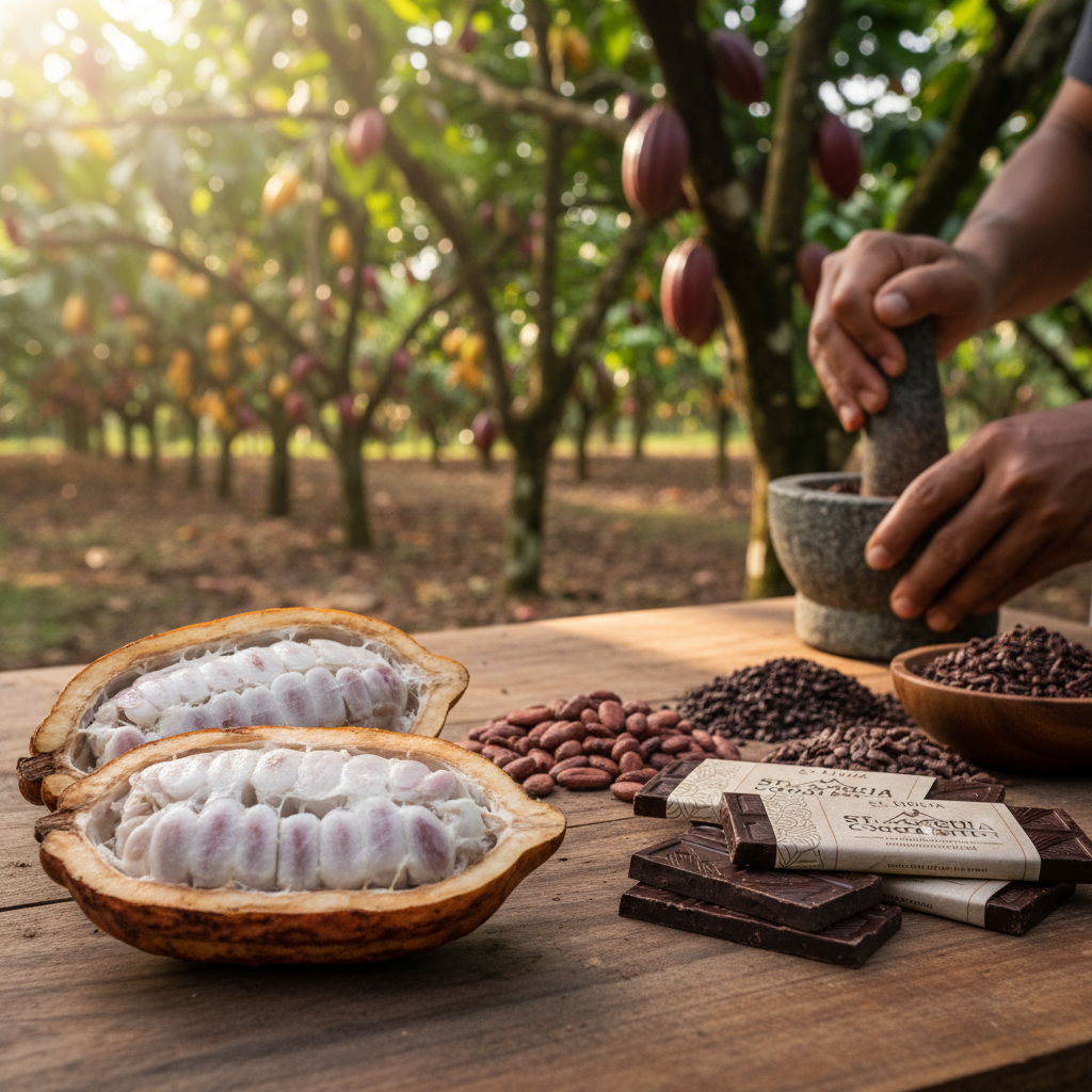Bean-to-bar chocolate experience at a St. Lucian cocoa plantation