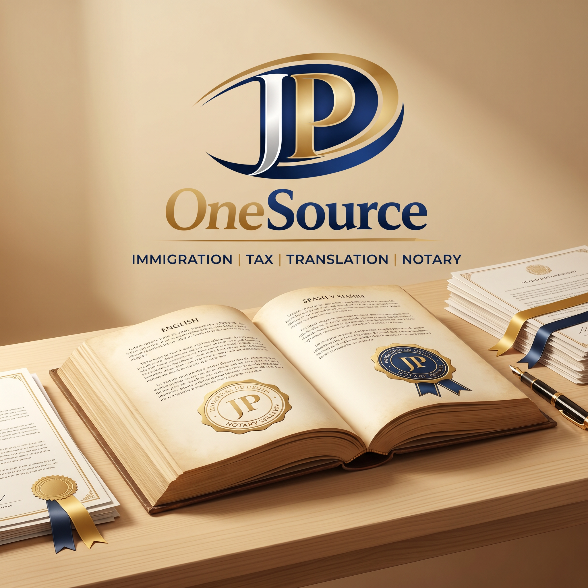 Translation and notary services - documents and seal