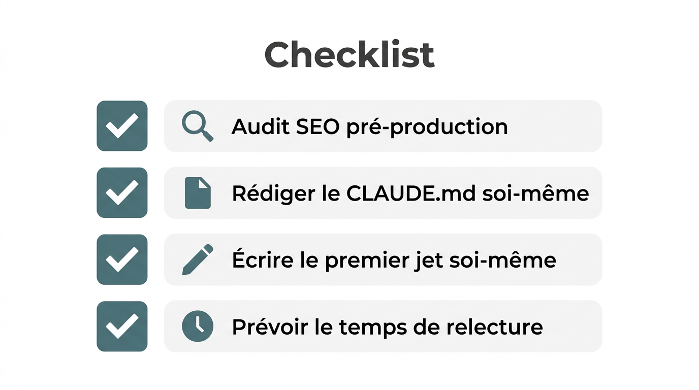Checklist de 4 recommandations pour travailler avec Claude Code