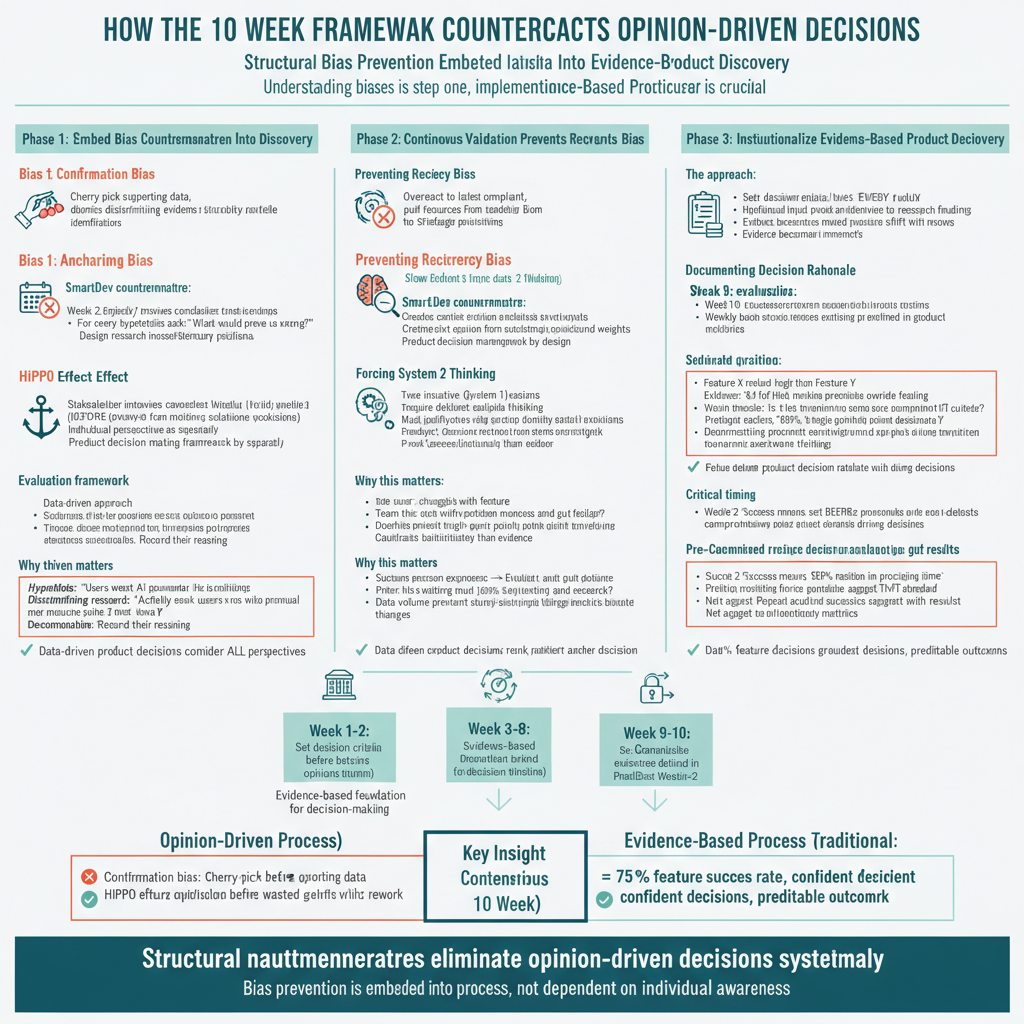 How the 10 Week Framework Counteracts Opinion-Driven Decisions: Structural Bias Prevention at Every Phase