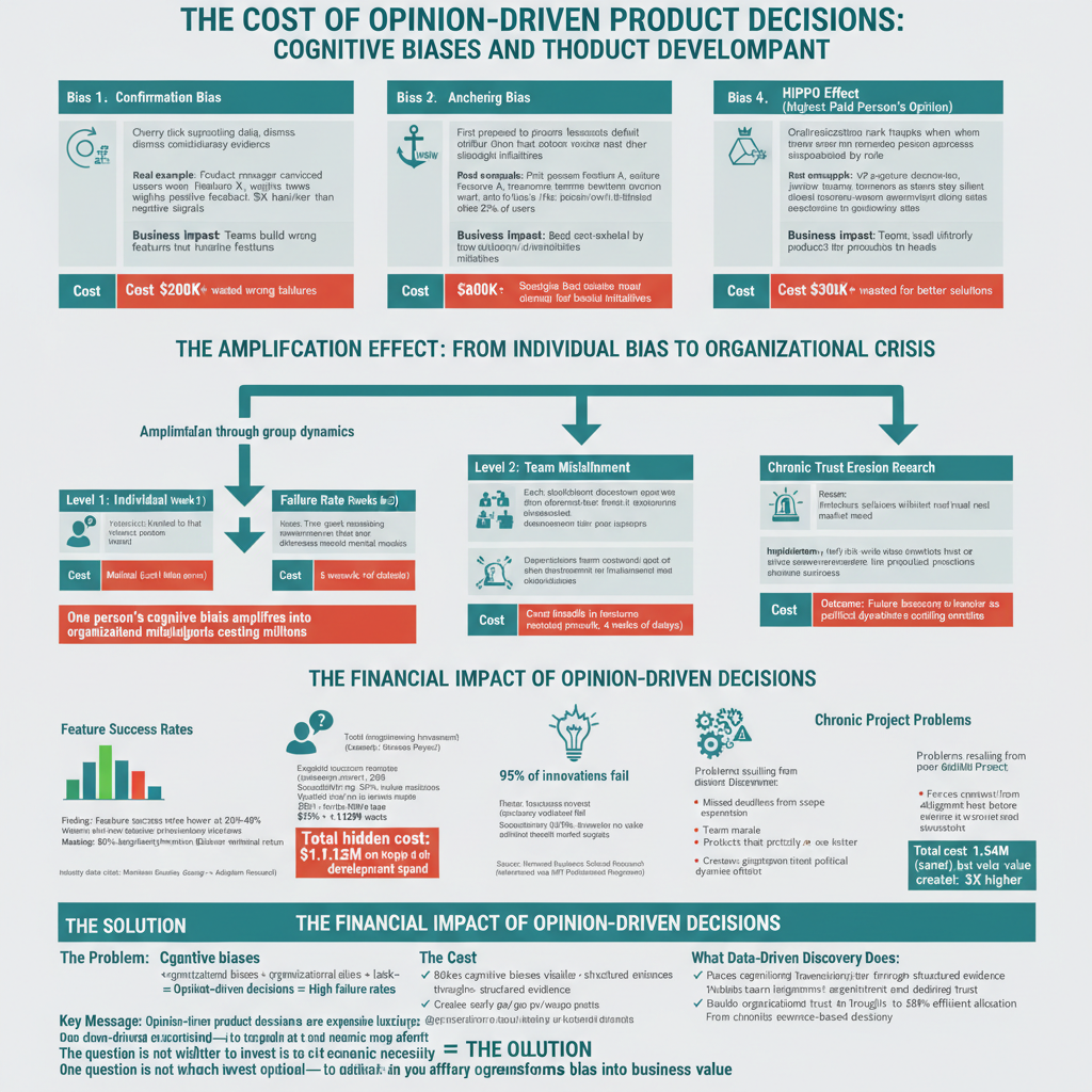 The Cost of Opinion-Driven Product Decisions: Cognitive Biases, Amplification, and Financial Impact