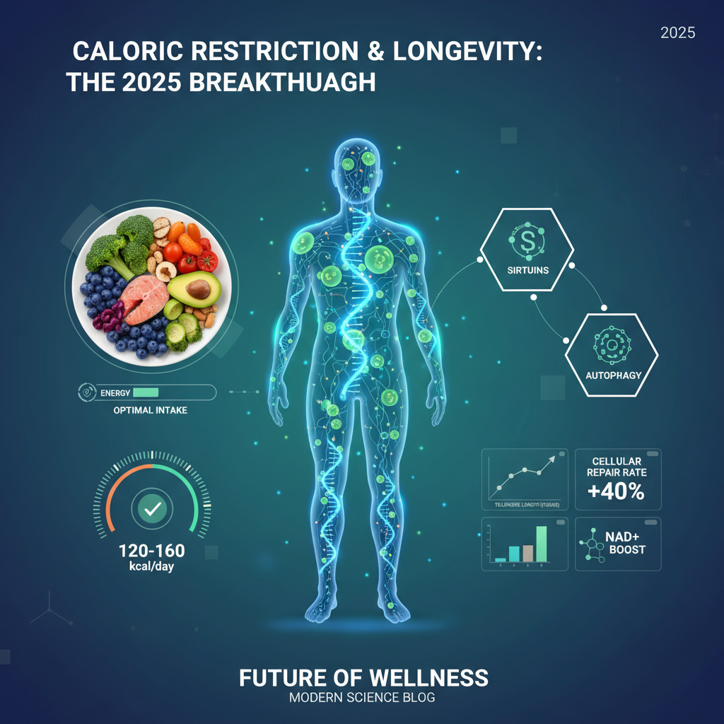 Ultra SOTA infographic: Caloric Restriction, Longevity, Anti-Aging insights for 2025 blog.