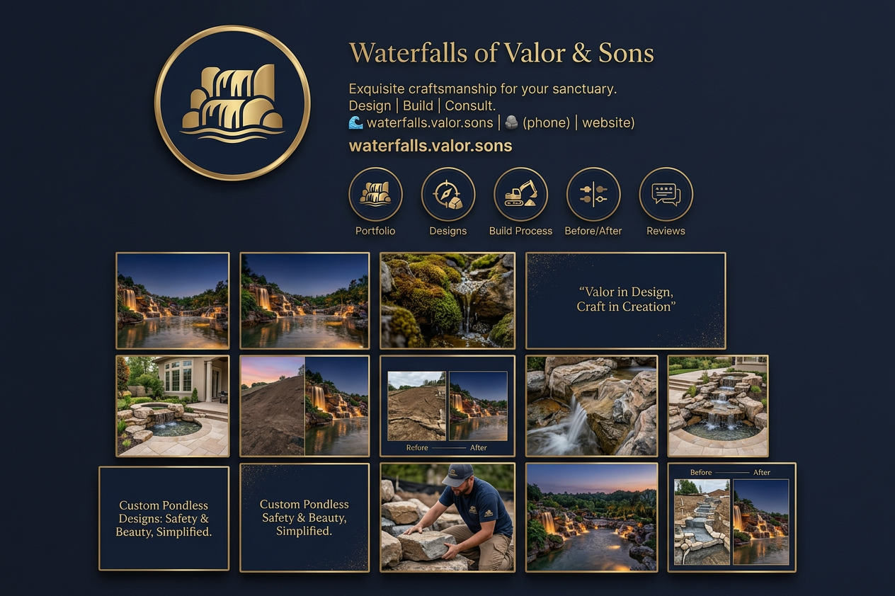 Premium waterfall branding concept