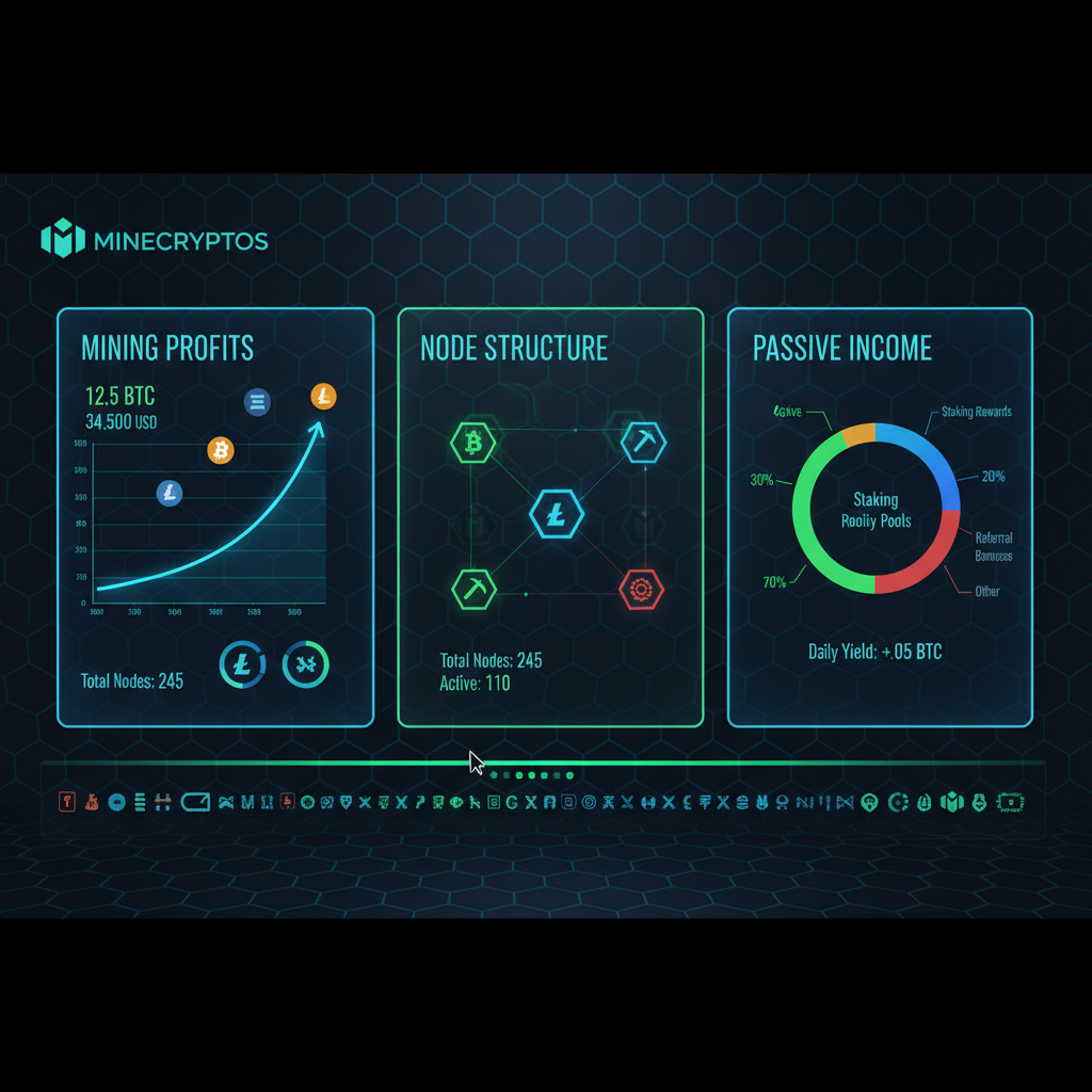 Profitable Crypto Mining Guide | How to Mine Cryptocurrencies in 2025 3 Minecryptos platform dashboard interface showing mining operations