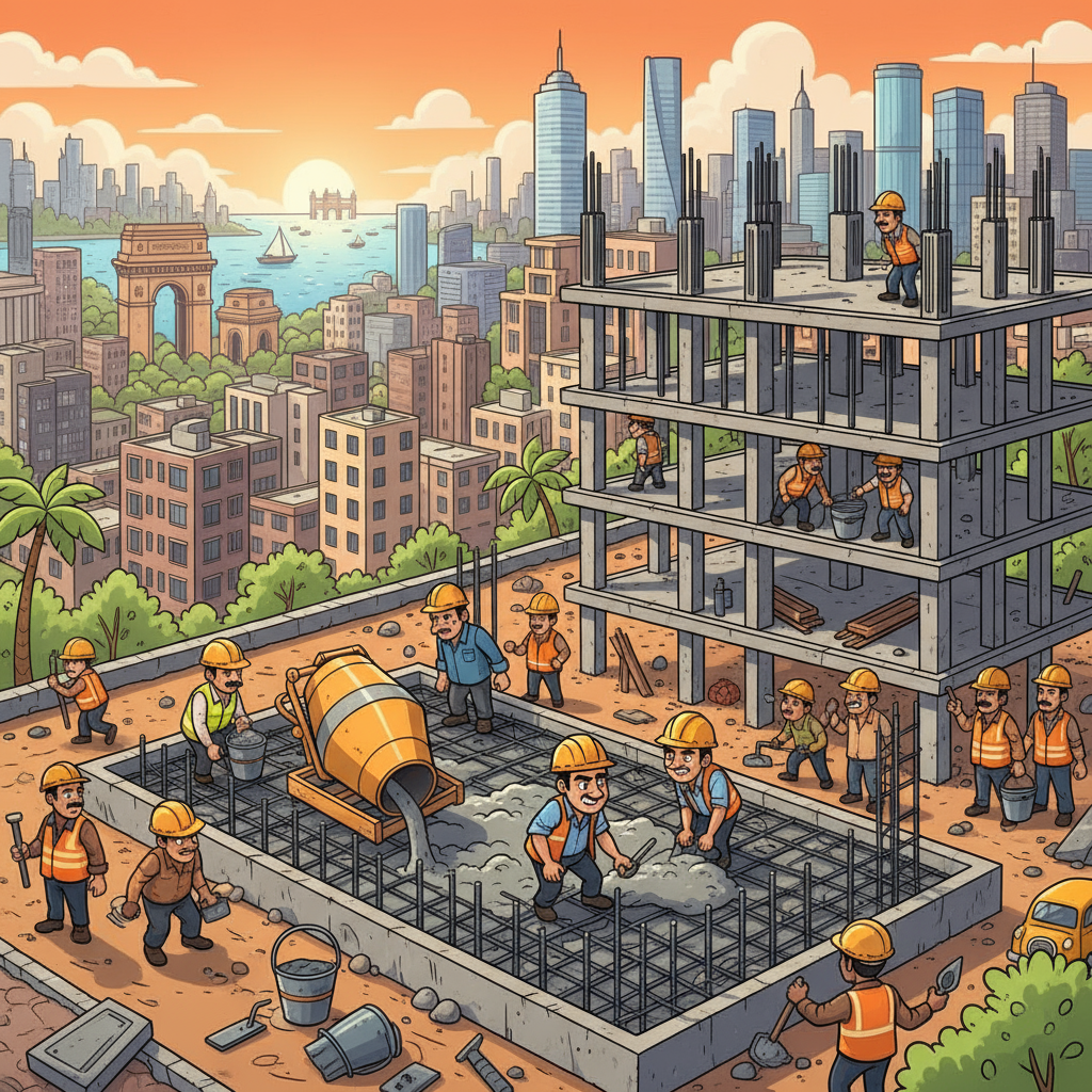 Construction workers showing reinforcement principles