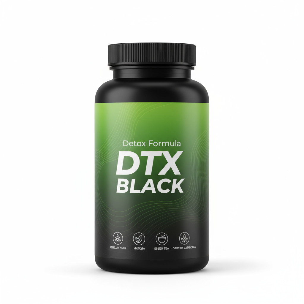 suplemento detox natural emagrecimento acelerado DTX Black pote verde