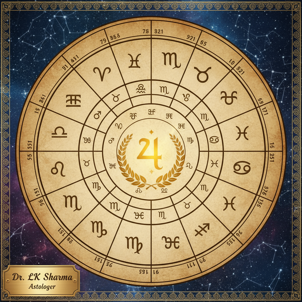 Vedic astrology chart showing Jupiter's transit effects on all rashis