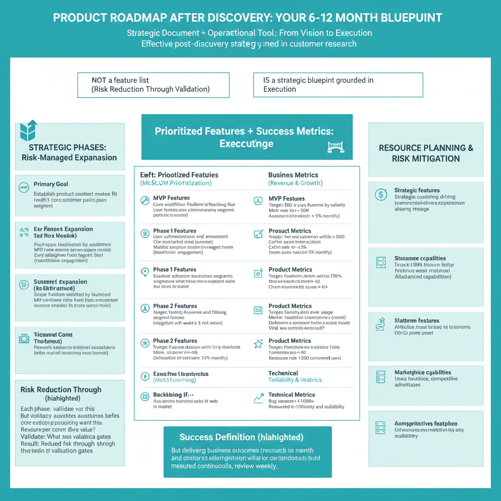 Product Roadmap After Discovery: Your 6-12 Month Blueprint with Strategic Phases, Metrics, and Flexibility