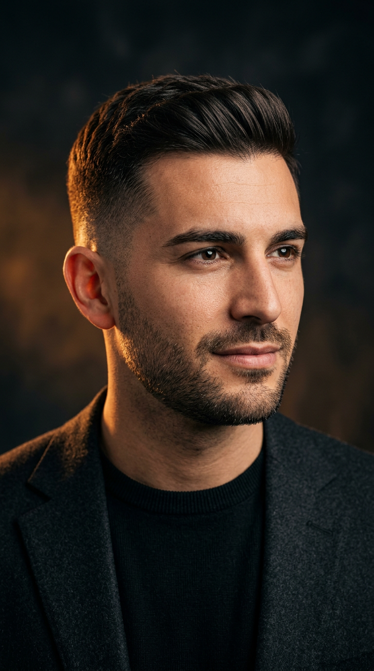 Uomo con taglio professionale BEOFFSIDE risultato grooming maschile