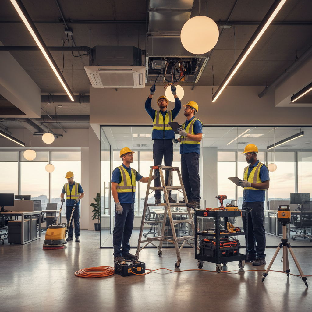 Professional facility maintenance team