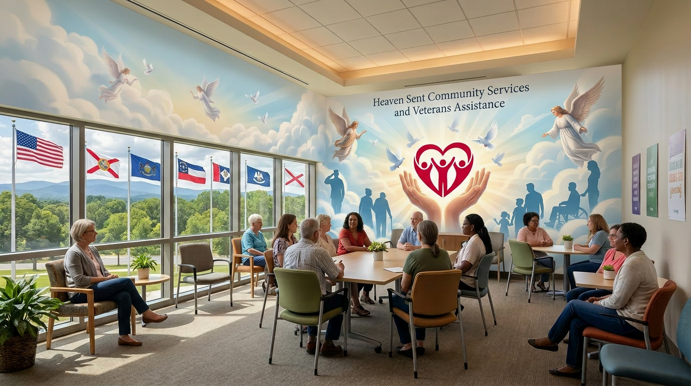 Heaven Sent peer support mural graphic