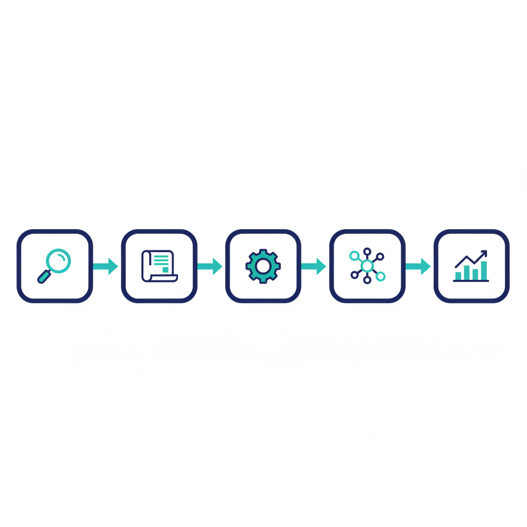 Five-step AI integration workflow from audit to optimization