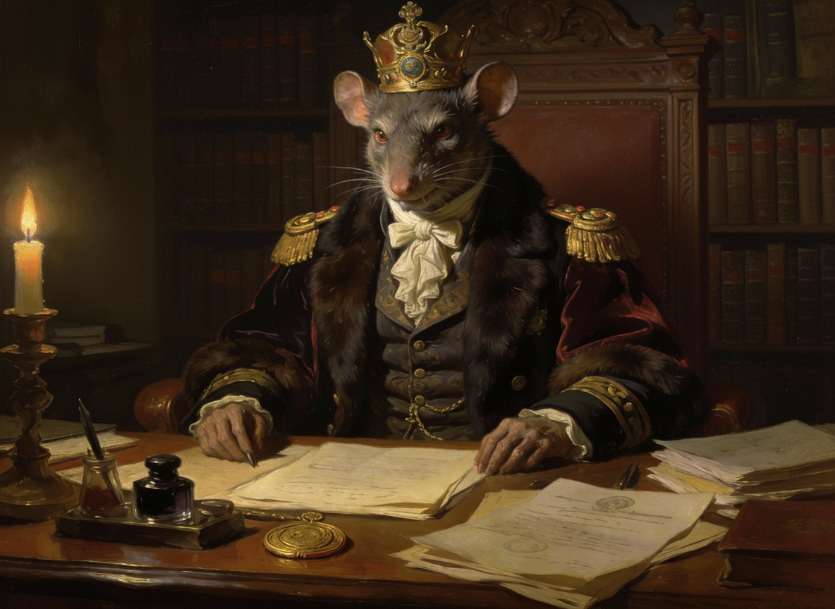 Rat King in administrative pose