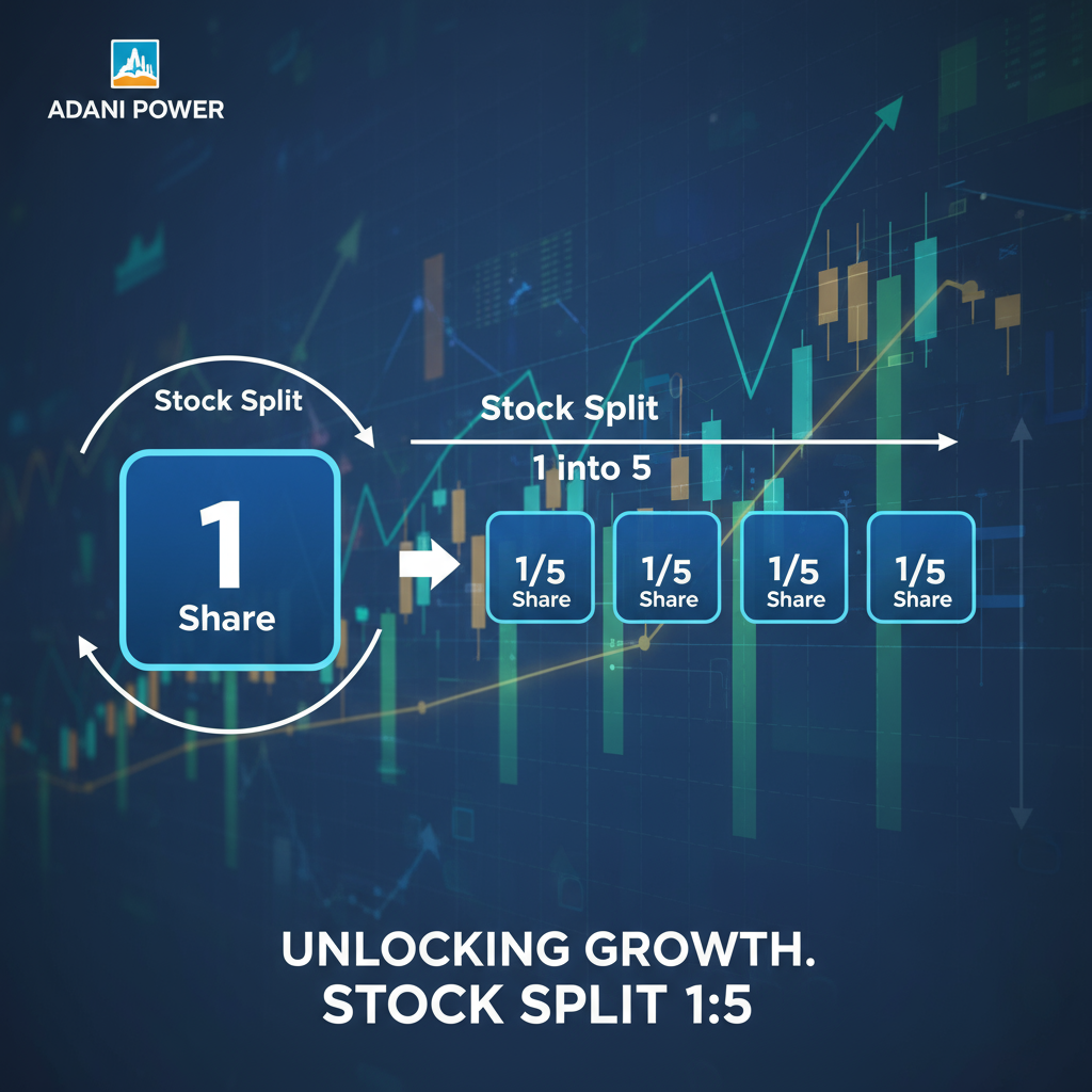 Adani Power 1:5 stock split visualization