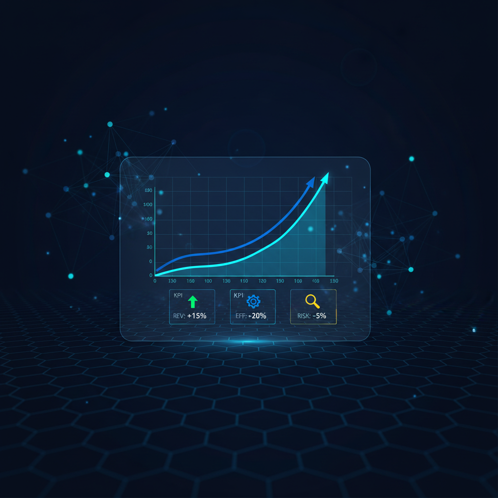 AI predictive analytics visualization showing historical data trends transitioning into future business forecasts