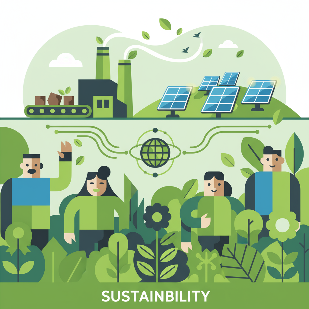 Green transformation and sustainability illustration