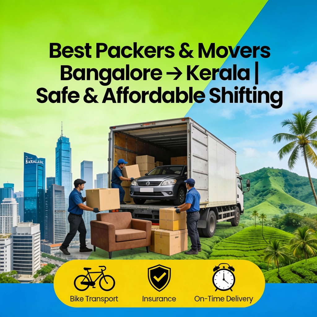 Movers unloading boxes at a Kerala home after long-distance transit