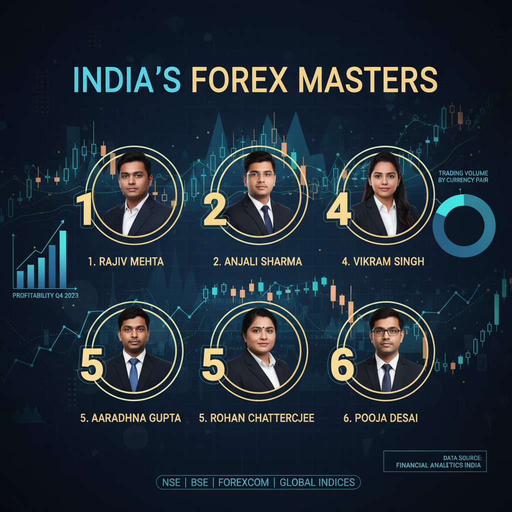 Top Forex Traders in India (2025) – Success Stories & Tips 2 Professional infographic showing top forex traders in India