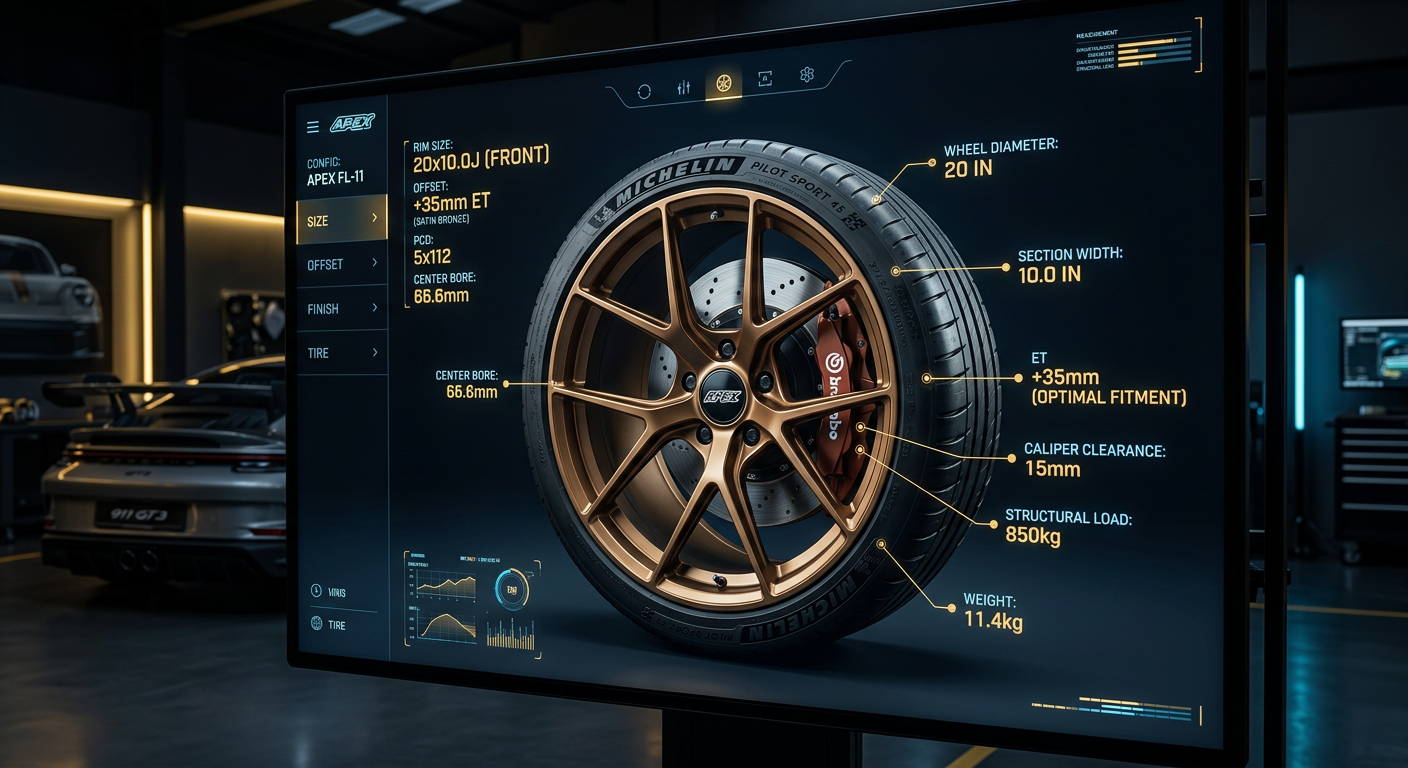 AI wheel configurator with holographic overlay interface