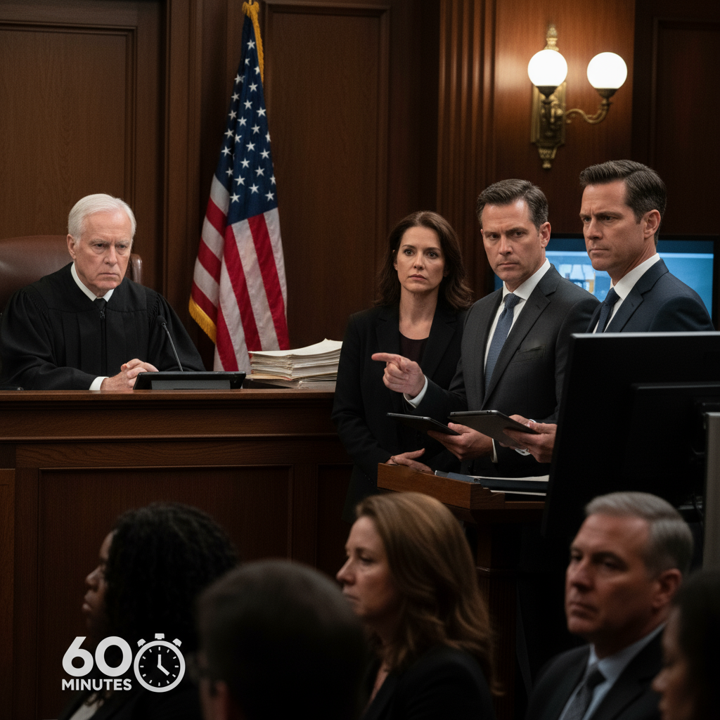 US courtroom showdown, DOJ controversy on 60 Minutes