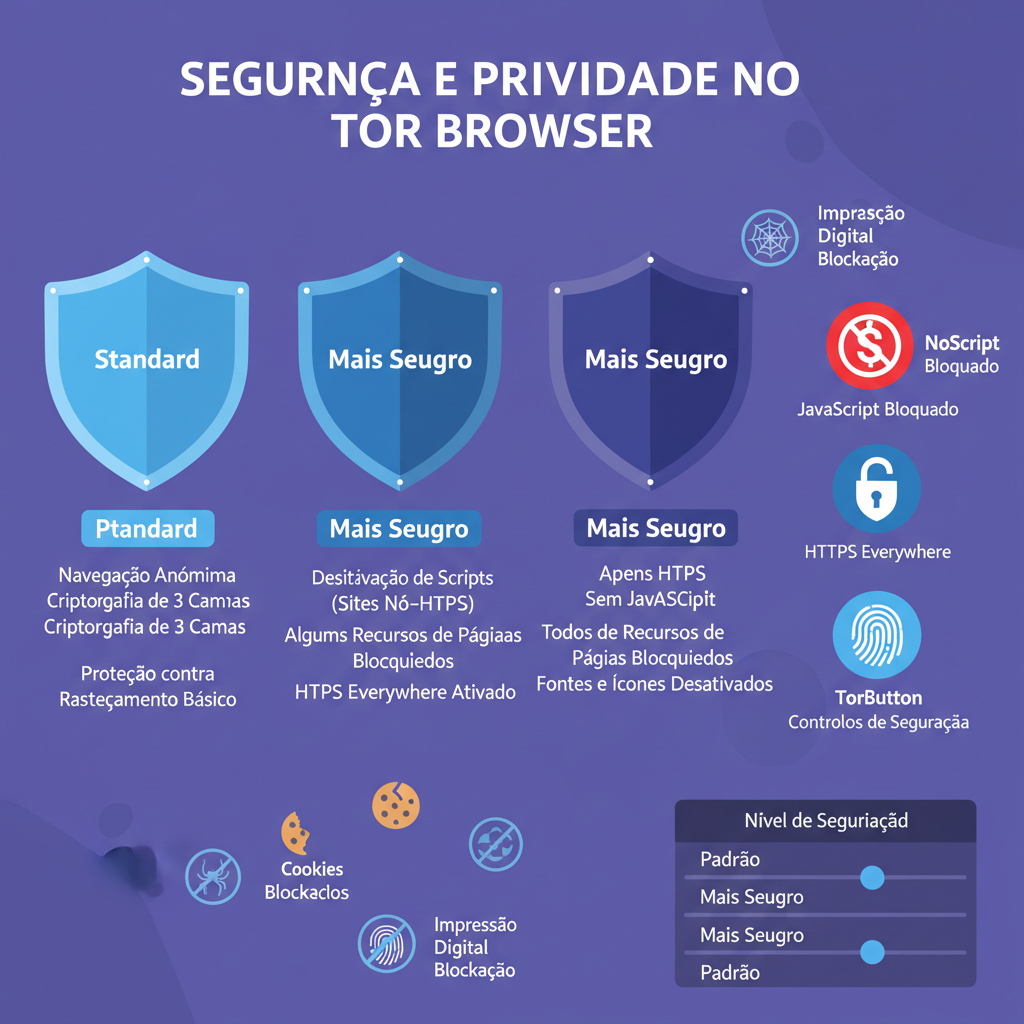 Recursos de segurança do Tor Browser: níveis de proteção e extensões integradas