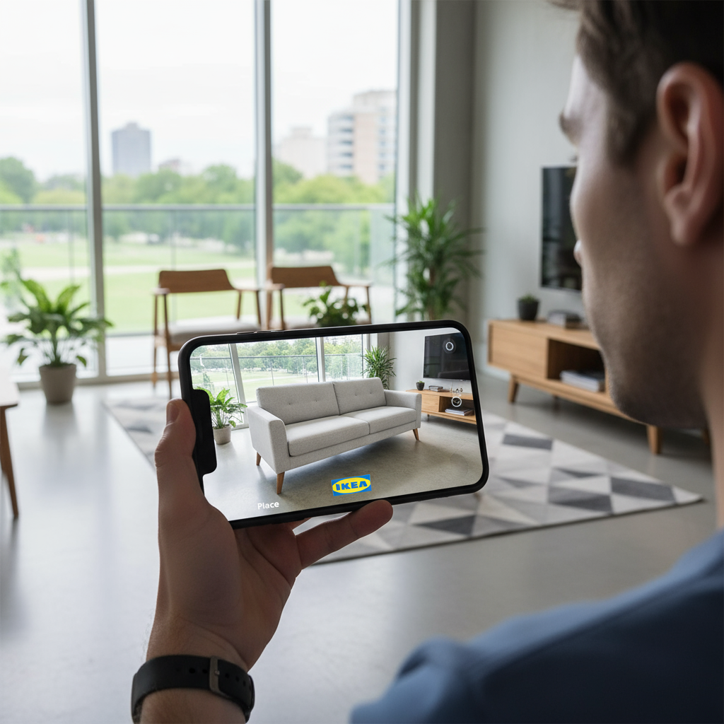 IKEA Place app AR furniture visualization in real room