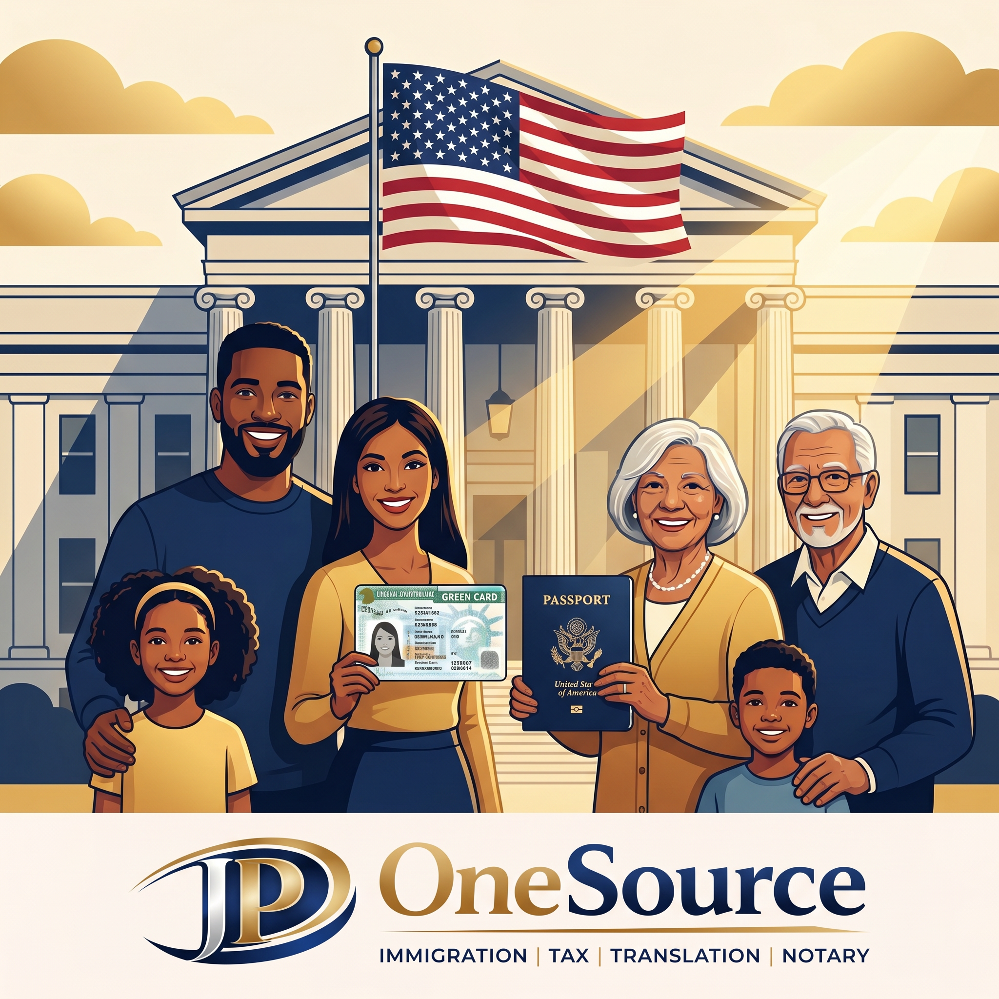 Immigration services - family with documents