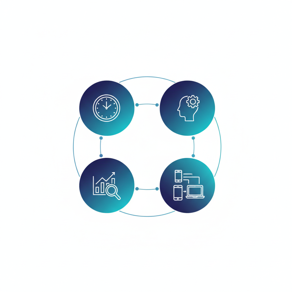 Core capabilities of AI-powered customer service agents including omnichannel support, personalization, analytics, and automation