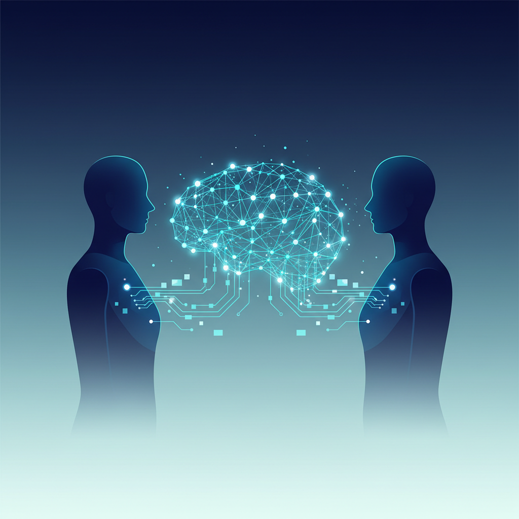 Human-AI partnership and dedicated support illustration