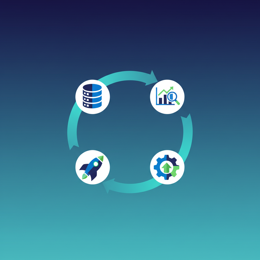 Continuous AI improvement and optimization cycle illustration
