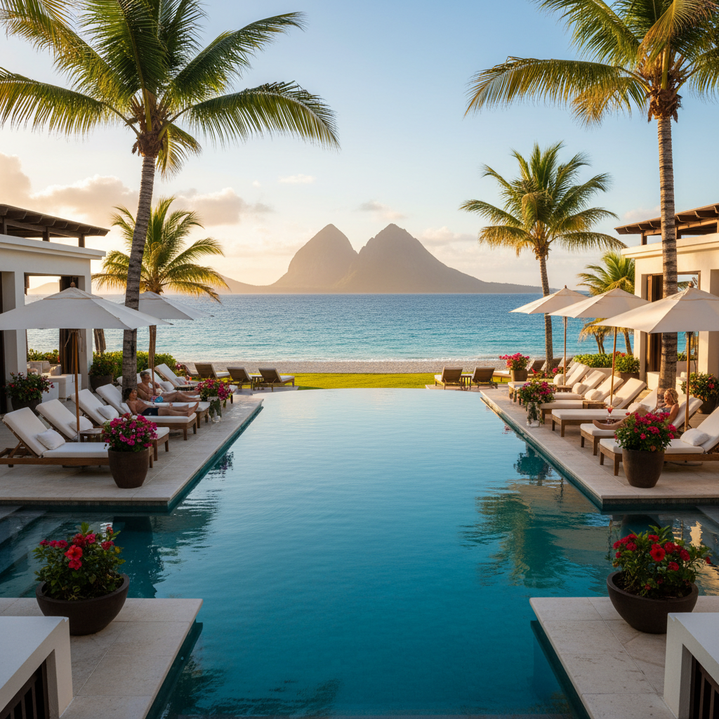 Luxurious all-inclusive resort paradise in St. Lucia