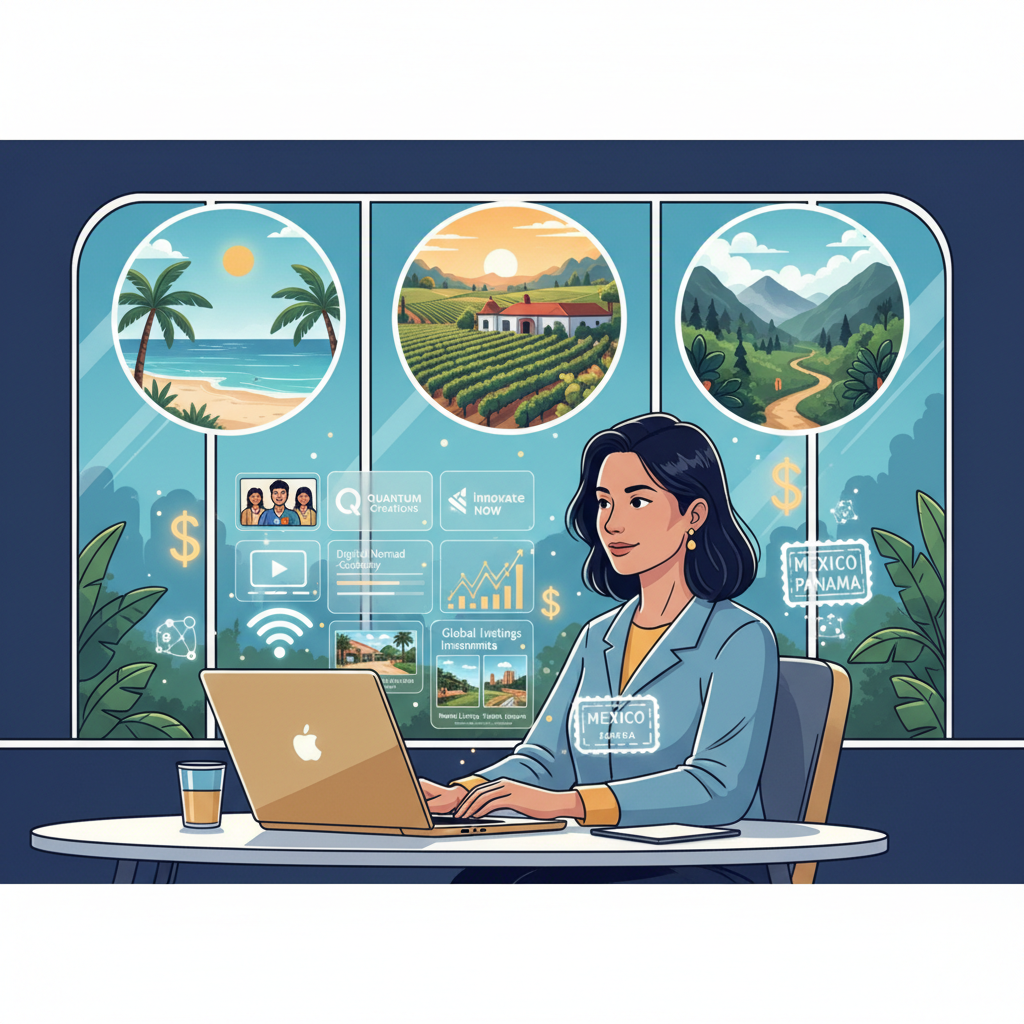 Multiple income streams sustaining American expats living abroad through remote work