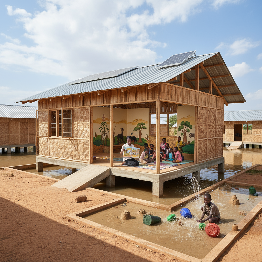 Children finding hope and normalcy in newly built floodresilient community spaces