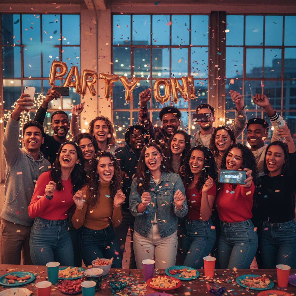 Group 7 members celebrating their exclusive status on TikTok