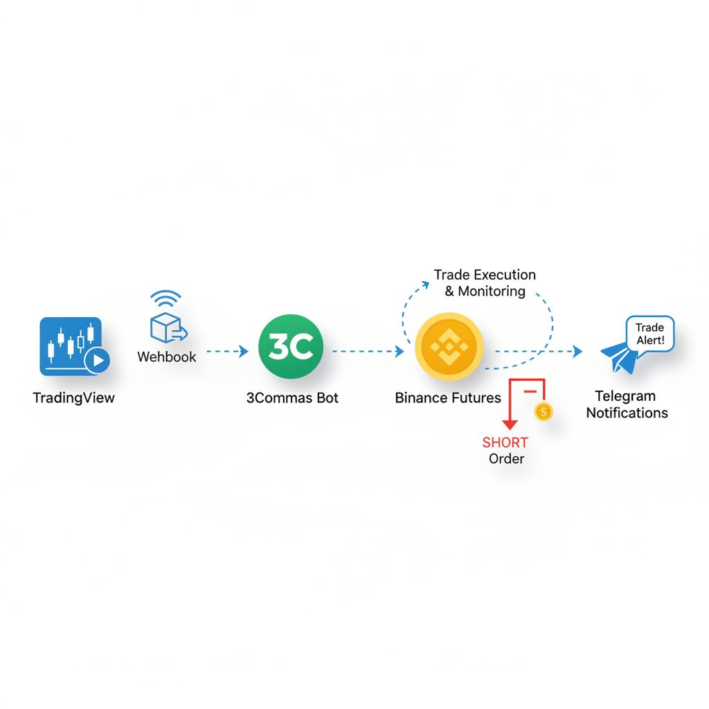 Illustration du workflow automatisé trading short crypto