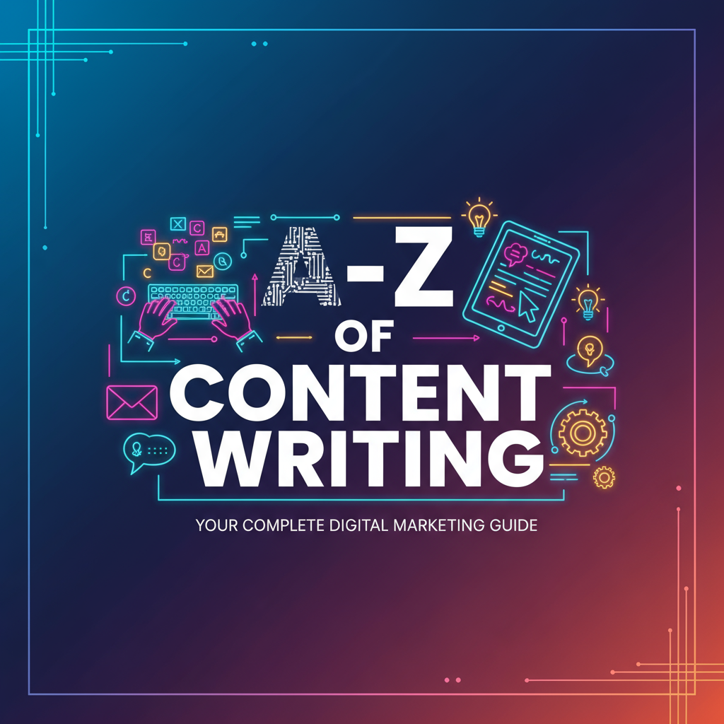 Modern redesigned A-Z of Content Writing image with sleek style and digital content elements