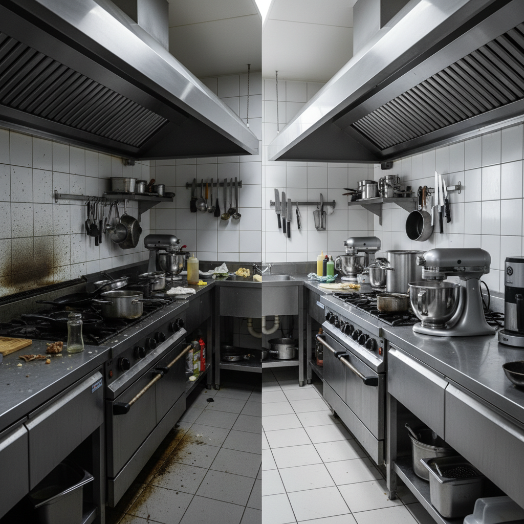 Konyha takarítás előtte-utána