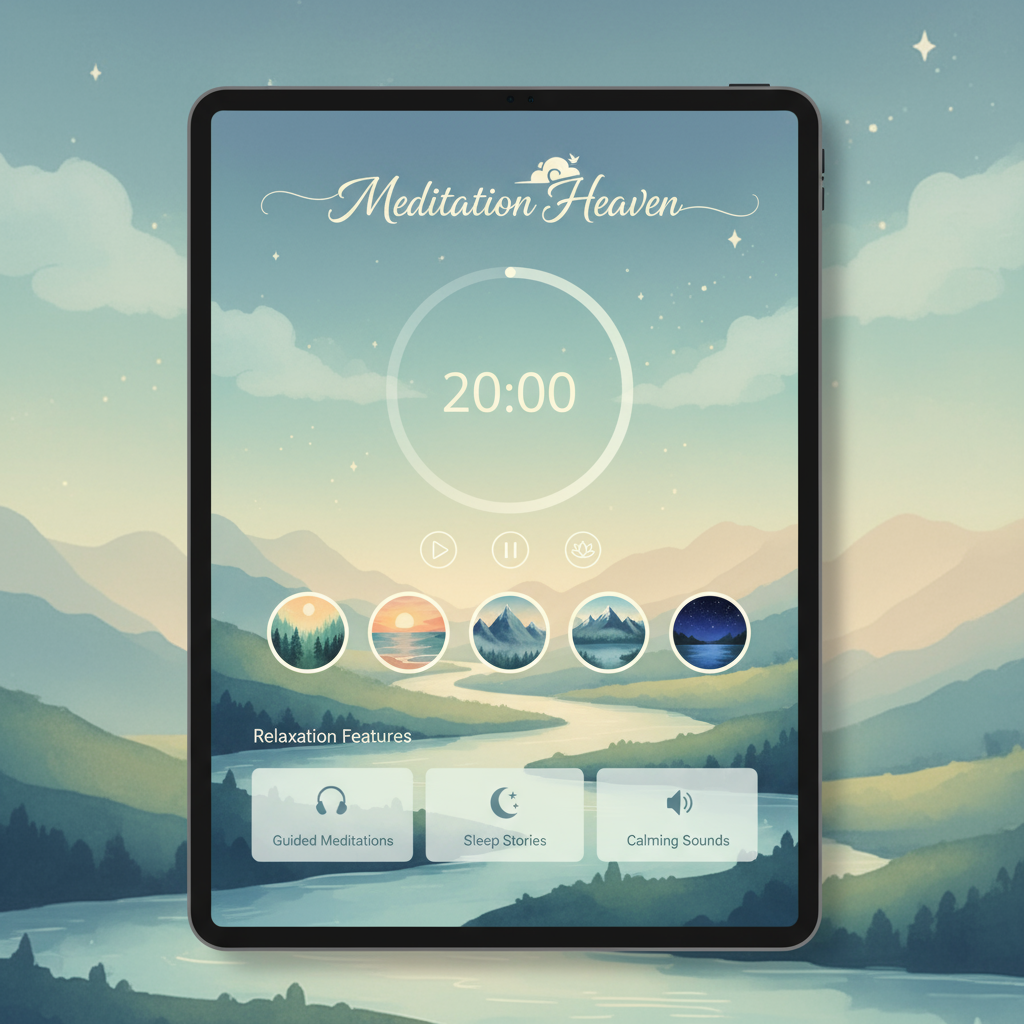 Meditation Heaven App Interface