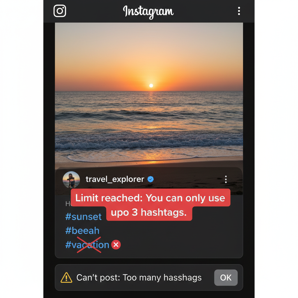 인스타그램 해시태그 3개 제한 알림