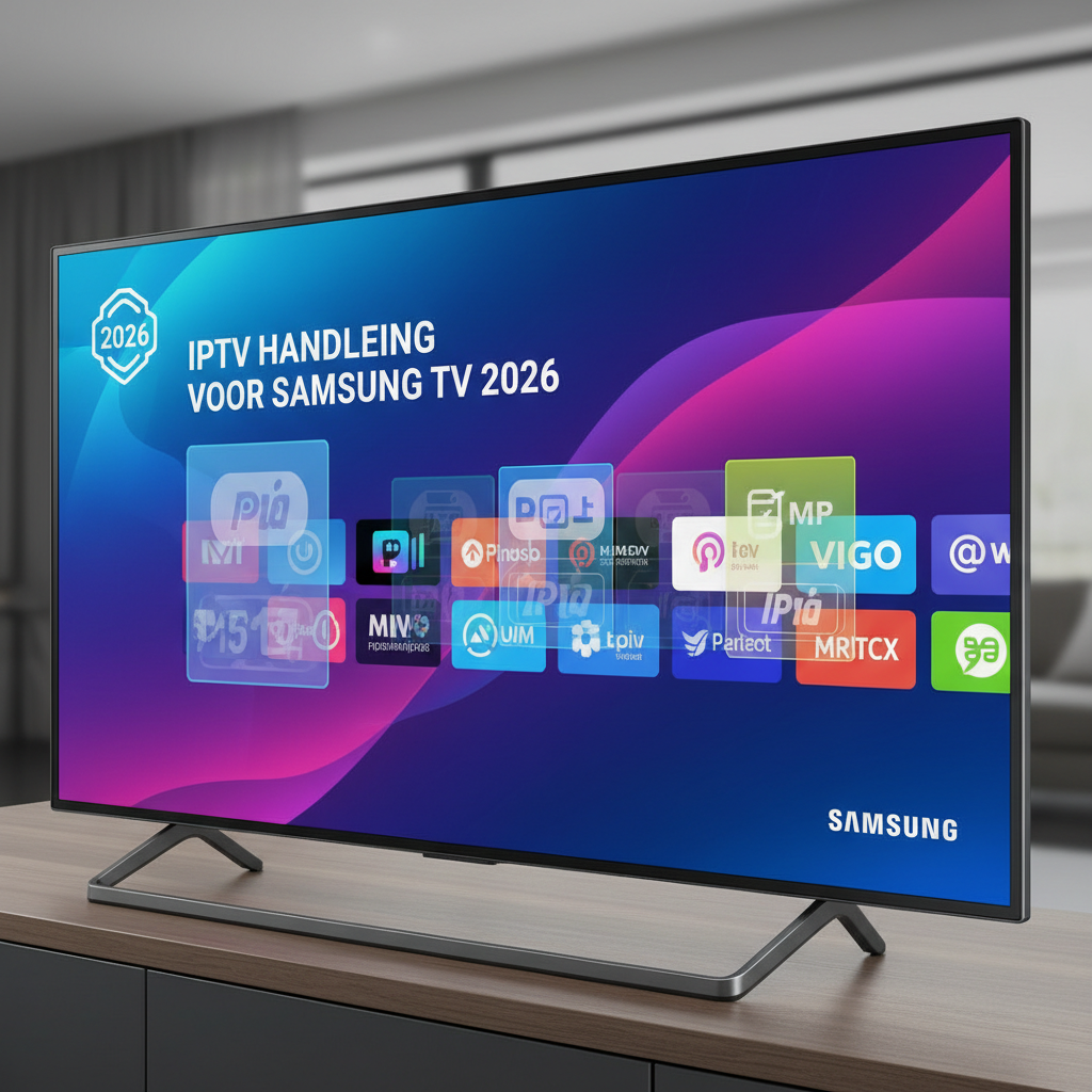 IPTV op Samsung Smart TV 2026, handleiding met slimme tv en kleurrijke interface