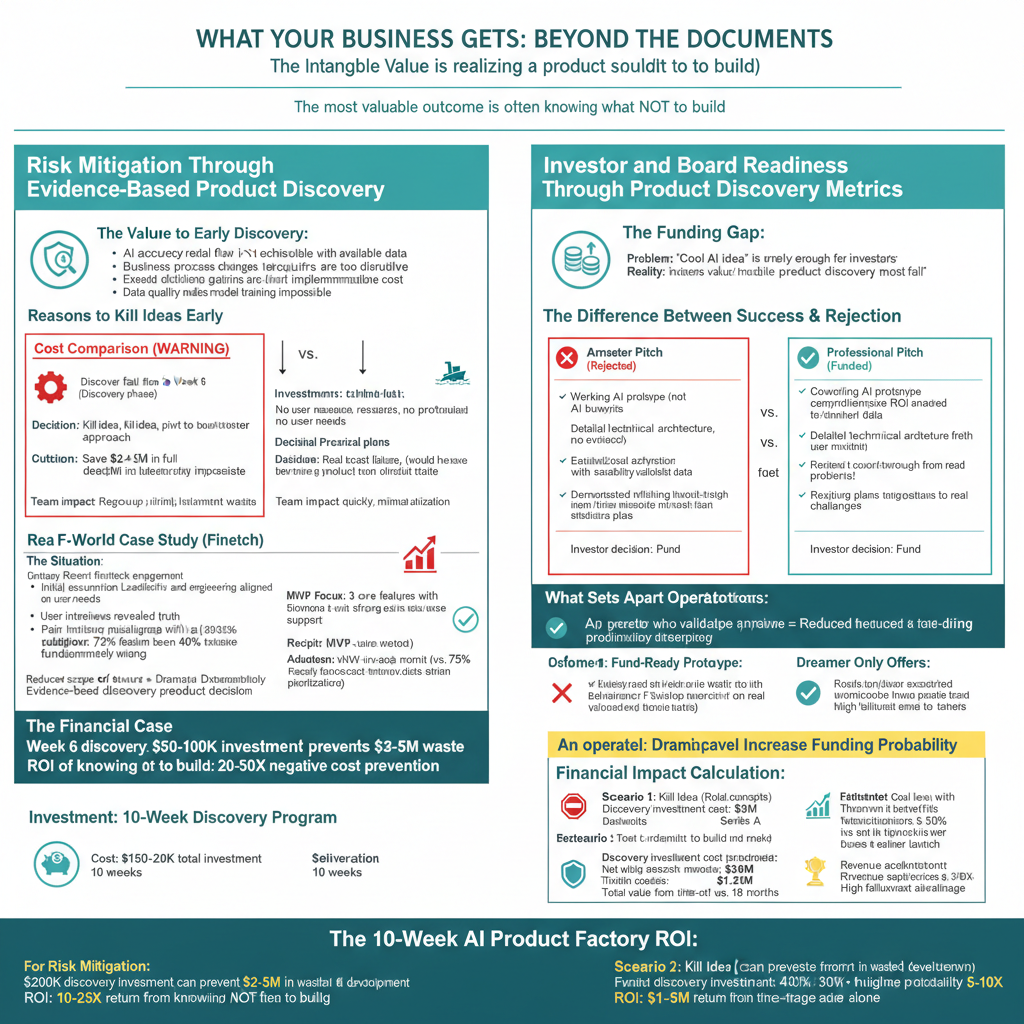 What Your Business Gets: Risk Mitigation and Investor Readiness Through Evidence-Based Product Discovery